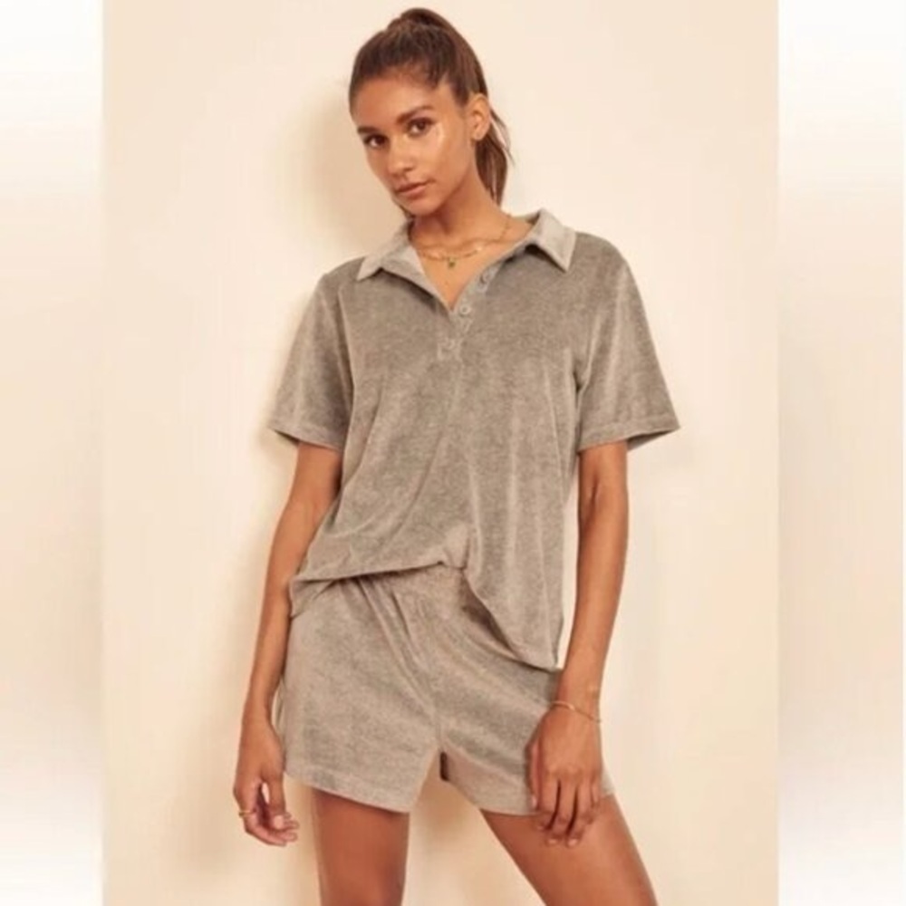 Reformation Antiqua Terry Polo Gray (112)